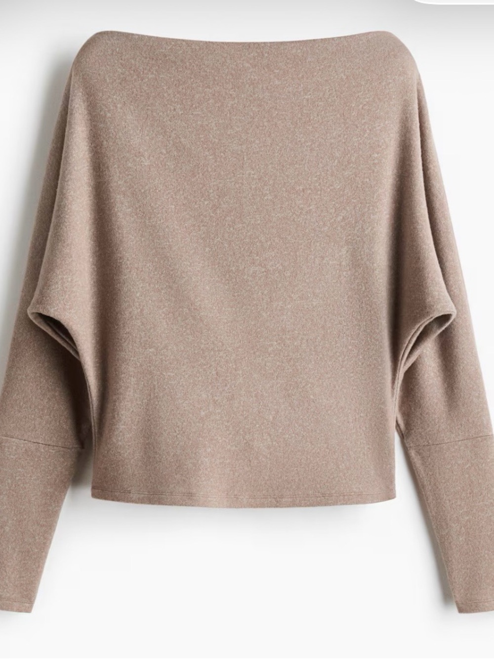 Relaxed Boatneck Dolman Sweater - Taupe